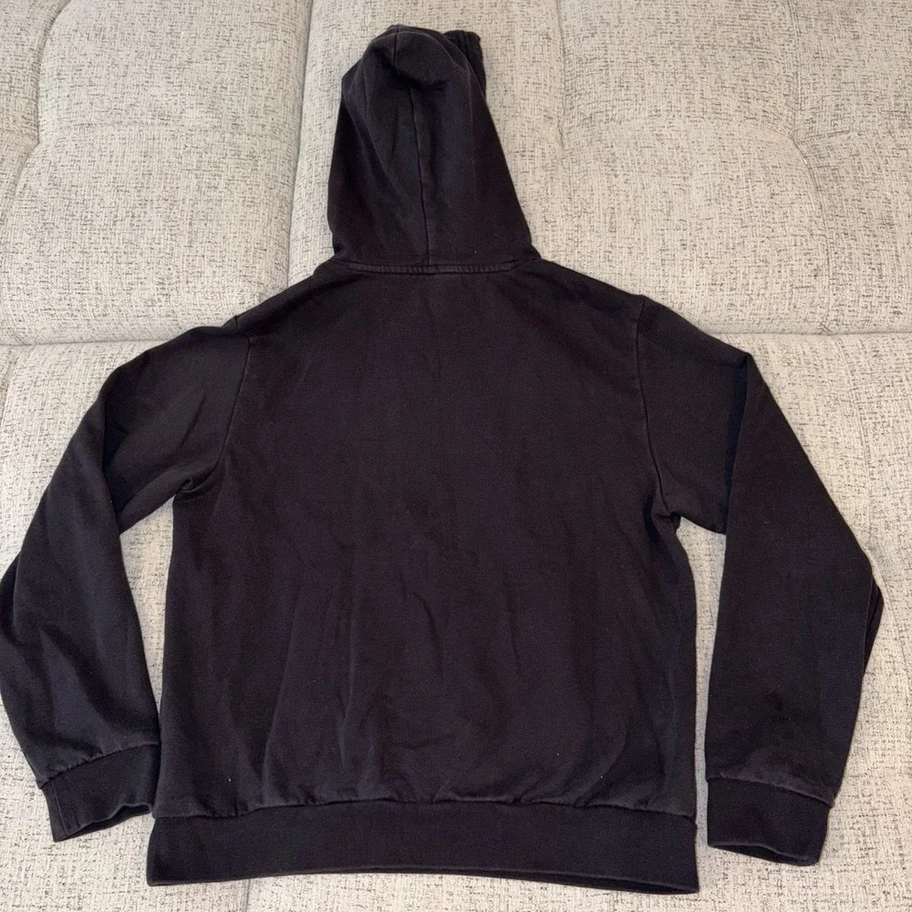 The North Face Hoodie Mens M Black Soft Fleece Long Sleeve Graphic Logo Pullover